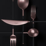 Novikov Designs Coppe Restaurant Cutlery product, identity and branding design Rolans Novikovs