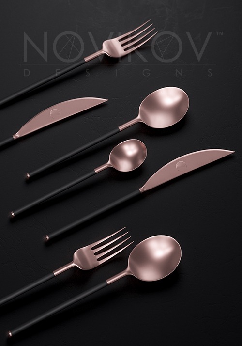 Novikov Designs Coppe Restaurant Cutlery product, identity and branding design Rolans Novikovs